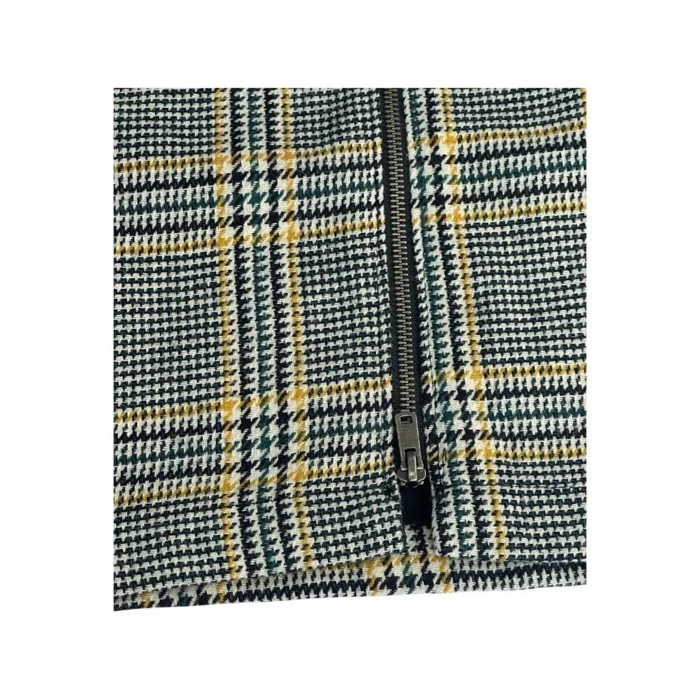 Abercrombie & Fitch Plaid Mini Skirt XL Wool Blend Preppy Y2K Academia Zip NWOT